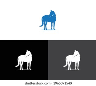 Diseño de logotipo de caballo Ilustración vectorial