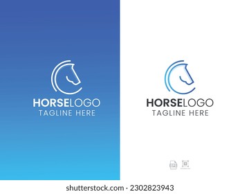 Ilustración vectorial de diseño de logotipo de caballo