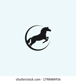 horse logo design vector silhouette illustration on white background