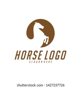 Horse logo design vector template. Vector Horse silhouette. Icon Symbol