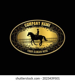 Horse Logo Design.Badge or Emblem Logo.Luxury design concept for horse brand.