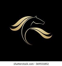 Horse logo element, vector icon, sport symbolic