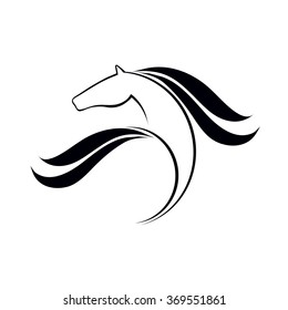 Horse logo element, vector icon, sport symbolic