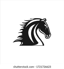 Horse logo emblem template mascot symbol. Vector Vintage Design Element.