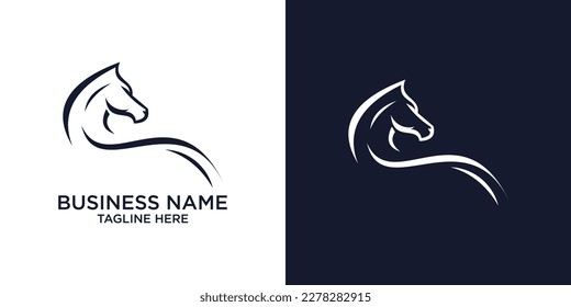 Horse logo emblem template mascot symbol for business.