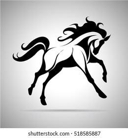 Horse logo emblem template mascot symbol,silhouette of a running horse