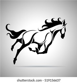 Horse logo emblem template mascot symbol,silhouette of a running horse