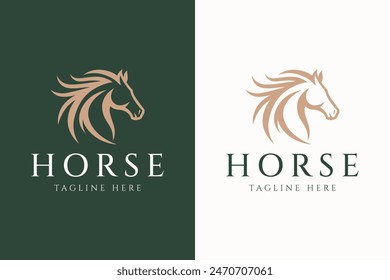 Horse Logo Equestrian Silhouette Head Stallion Sign Symbol Stables Brand Identity