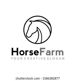 Horse Logo, Horse Farm Logo Vector