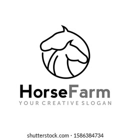 Horse Logo, Horse Farm Logo Vector
