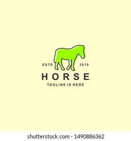 Horse logo with flat design