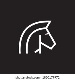 horse logo in the form of simple white lines