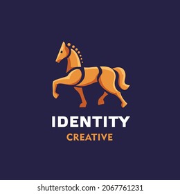 horse logo with golden color vector