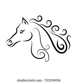 Horse logo hand drawn vector eps 10 design