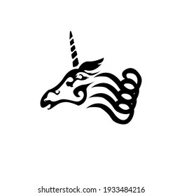 Horse logo head animal. Pony, Random horse Head Suitable for  Tribal Tattoo and Logo Icon. Design Vector Icon Illustration. vector