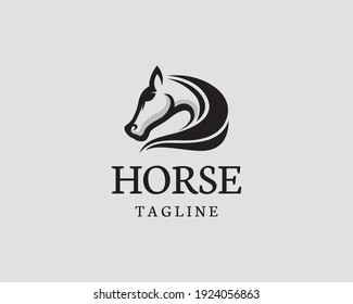 horse logo head horse emblem logo black vecktor