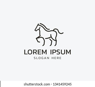 Horse logo / icon design in simple line style