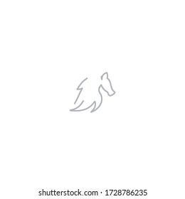 horse logo icon design with simple line art style