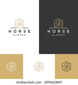 Plantilla de diseño de icono de logotipo de caballo 