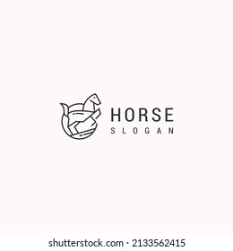 Icono de logotipo de caballo plantilla de diseño plano 