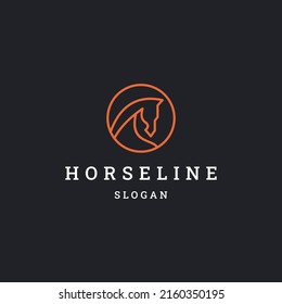 Icono de logotipo de caballo plantilla de diseño plano 