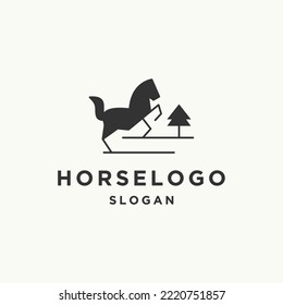 Horse logo icon flat design template