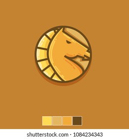 horse logo icon flat template