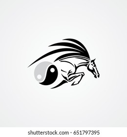 horse logo, icon flying 