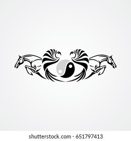 horse logo, icon flying 