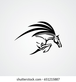 horse logo icon pegasus