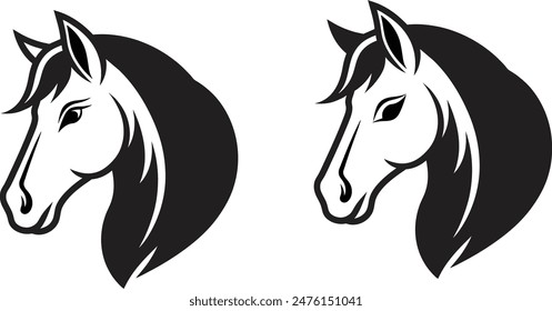 Horse logo icon silhoutee vector art illustration