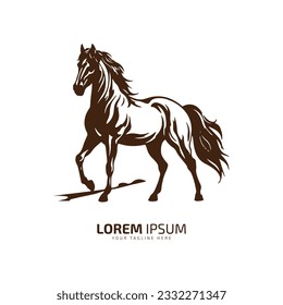 horse logo icon vector illustration design template silhouette isolated symbol yellow horse.
