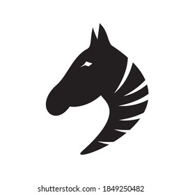 Plantilla vectorial de icono del logotipo del caballo.