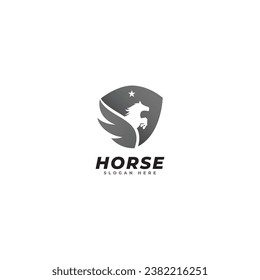 plantilla vectorial de icono de logotipo de caballo.