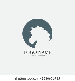 Modelo de vetor do ícone do logotipo do cavalo