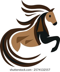 Horse logo icon vector white Background .