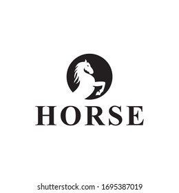 Horse logo icon,in line silhouette design.