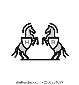 Horse logo illustration shield sign 