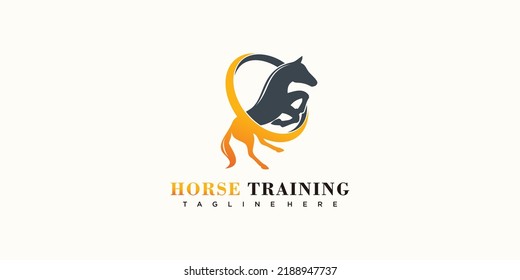 Horse logo illustration with unique concept premium vector