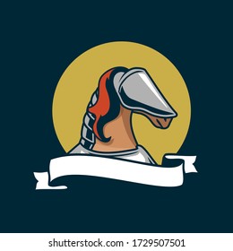 horse logo illustration wearing war clothing, suitable for company logos, media, business, technology, health, trade, games, personal, and others.