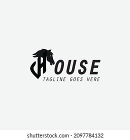 Horse logo. Letter h logo. Vector illustration