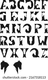 Horse Logo Letter vector bundle