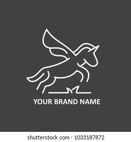 horse logo with line icon style use for sport identity or farm brand business