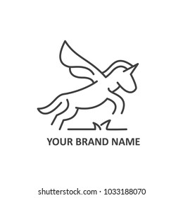 horse logo with line icon style use for sport identity or farm brand business
