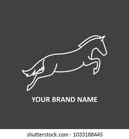 horse logo with line icon style use for sport identity or farm brand business