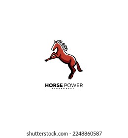 horse logo mascot design template vector