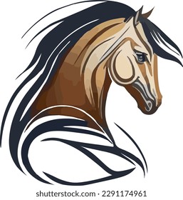 Horse logo multicolor vector illustration isolated on white background