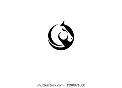 
horse logo with negative space