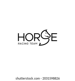 ilustración vectorial del diseño del espacio negativo del logotipo del caballo	
