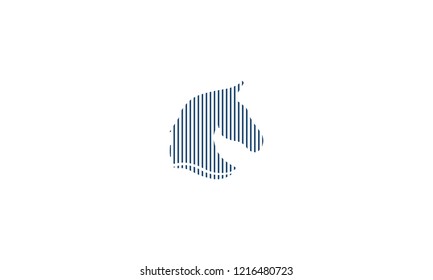 HORSE LOGO WITH NEGATIVE SPACE EFFECT FOR LOGO DESIGN OR ILLUSTRATION USE